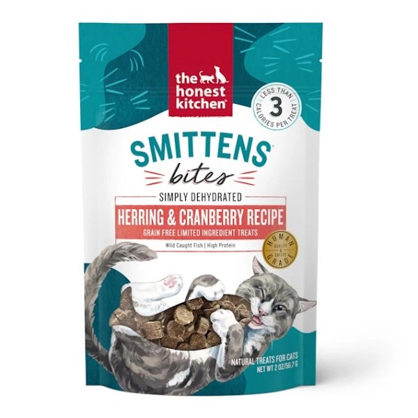 Smittens Bites Simply Dehydrated Herring & Cranberry Recipe Natural Treats for Cats, 2 oz. | Petco