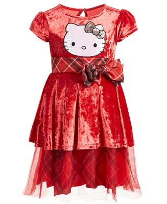 Little Girls Embellished Velvet & Tartan Plaid Dress