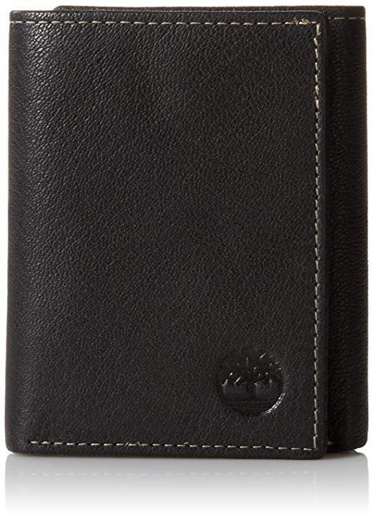 Mens Leather Trifold Wallet With ID Window