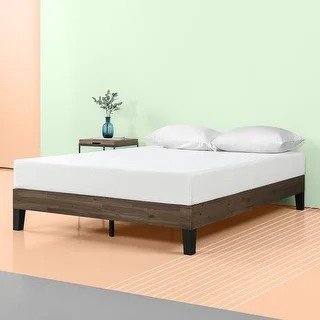 Priage by ZINUS Brown Wood Platform Bed Frame - Twin