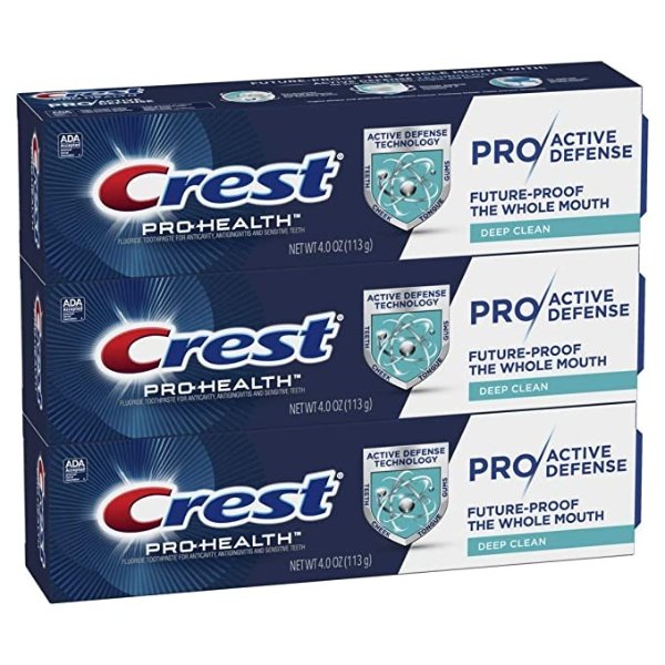 Pro-Health Pro|Active Defense Deep Clean Toothpaste, 4.0 oz, Pack of 3