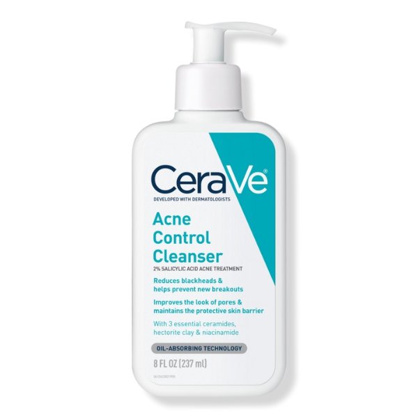 Acne Control Face Cleanser, 2% Salicylic Acid Acne Treatment - CeraVe | Ulta Beauty