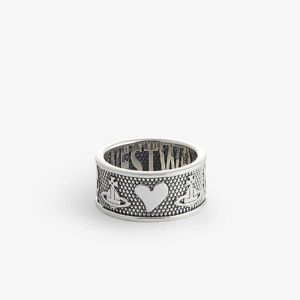 Kingston signature-motif sterling silver ring