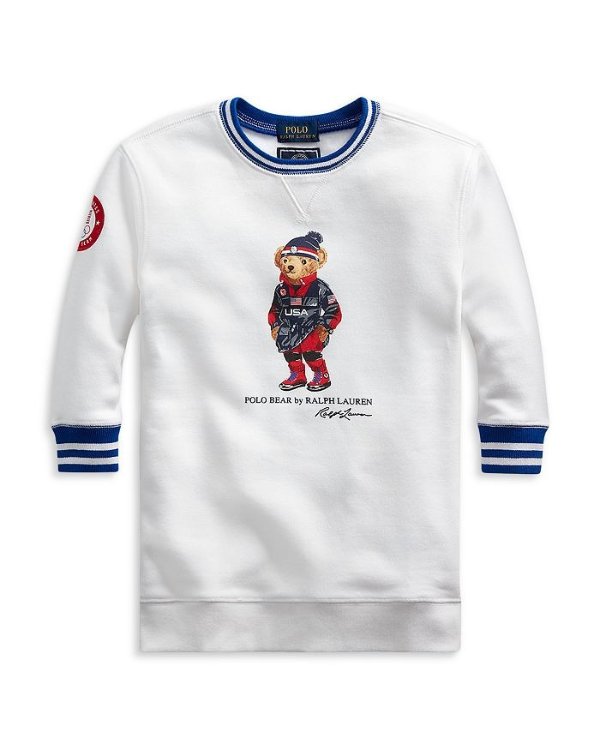 Girls' Team USA Polo Bear Sweatshirt Dress - Little Kid, Big Kid