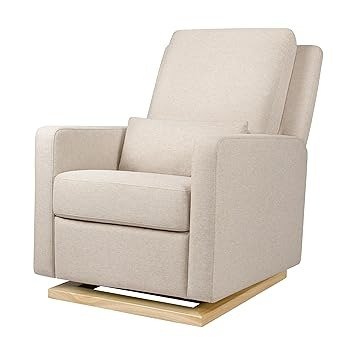 Sigi Recliner and Glider in Performance Beach Eco-Weave with Light Wood Base, Water Repellent & Stain Resistant, Greenguard Gold and CertiPUR-US Certified