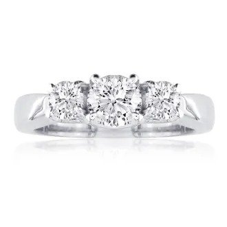 1/2ct Three Diamond Engagement Ring In 1.4 Karat Gold™