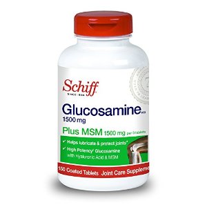 Schiff Glucosamine 1500mg Plus MSM 1500mg and Hyaluronic Acid, 150 tablets - Joint Supplement
