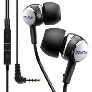 Denon AH-C260R Mobile Elite In-Ear Headphones with 3-Button Remote and Microphone (Black)