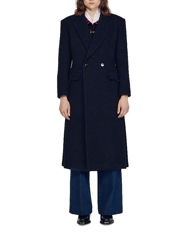 Boucle Double Breasted Long Coat