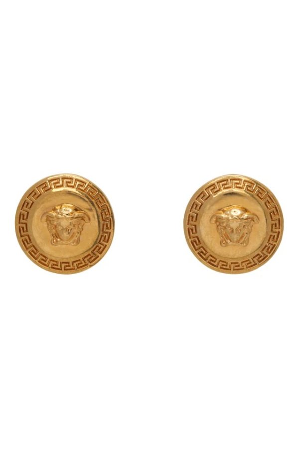 Gold Small Medusa Tribute Earrings