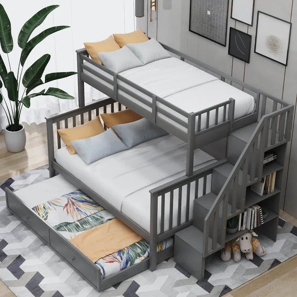 Drees Twin Over Full Standard Bunk Bed with Trundle by Viv + Rae