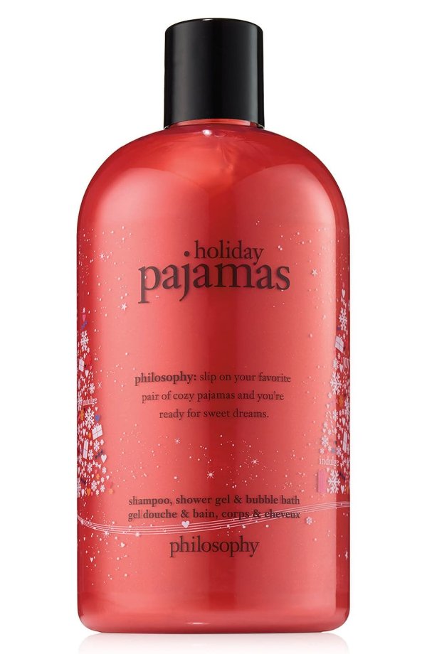 holiday pajamas shampoo, shower gel & bubble bath