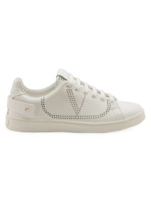 - Net Mesh Leather Sneakers