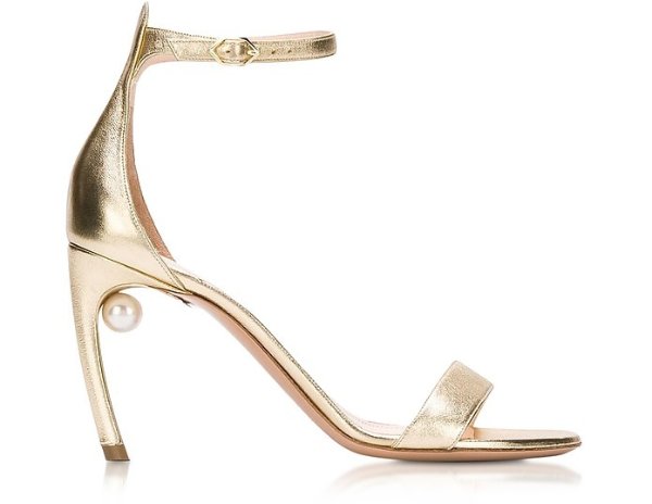 Metallic Nappa 90mm Mira Pearl Sandals
