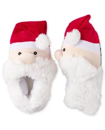 Unisex Adult Christmas Matching Family Santa Slippers | The Children's Place - WHITE