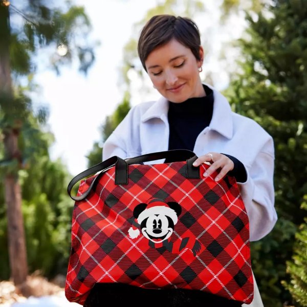 Mickey Mouse Holiday Tote – Plaid