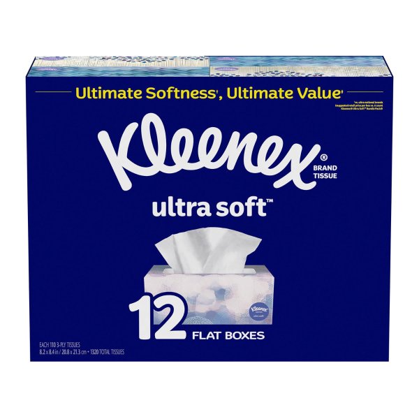 Kleenex Ultra Soft Facial Tissues (12 pk., 110 tissues)