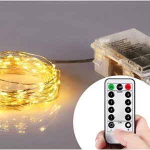 Homestarry 132 Battery Operated Micro LED String Lights, 32-Feet with Wireless handheld remote control