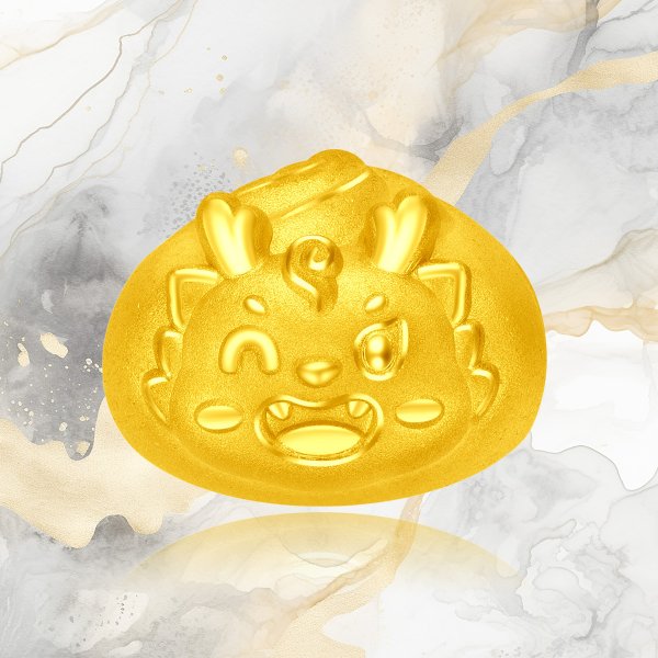 999 Pure 24K Gold Year of Dragon Fortune Bun Charm