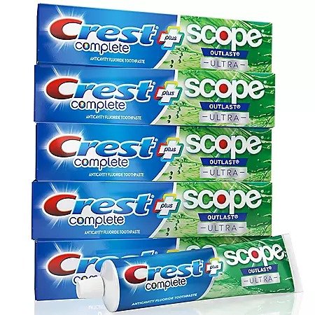 Crest Complete Whitening + Scope Toothpaste ( 6.5 oz., 5 pk.) - Sam's Club