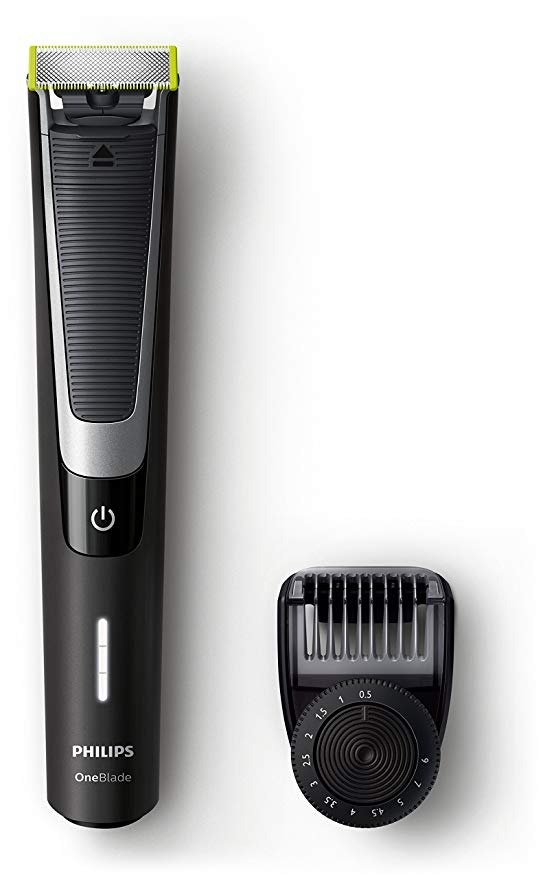 OneBlade Pro Hybrid Trimmer & Shaver with 12-Length Comb (UK 2-Pin Bathroom Plug) - Frustration-Free-Packaging - QP6510/30