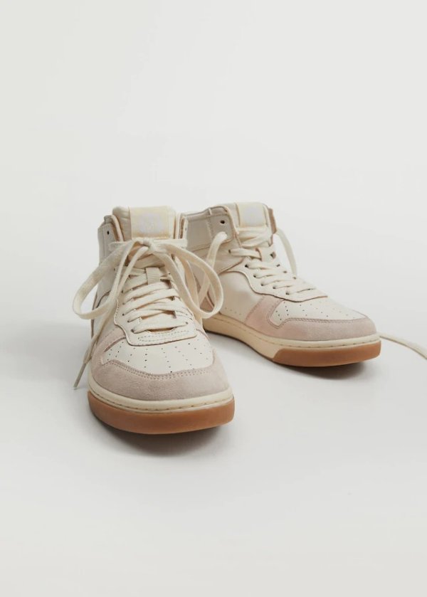 Lace-up leather sneakers - Teenage girl | Mango Teen USA