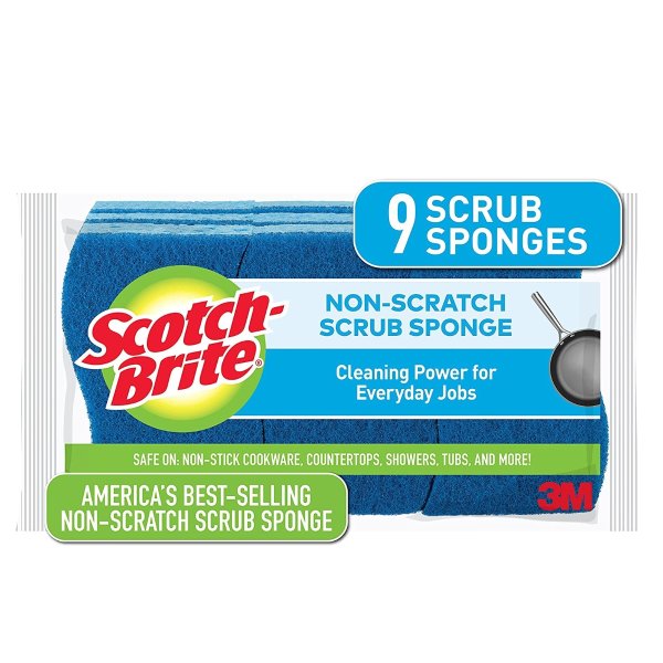 Non-Scratch Scrub Sponges, 9 Scrub Sponges