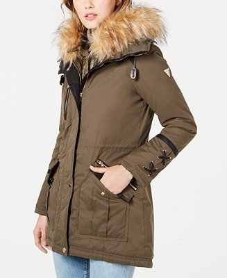 Hooded Faux-Fur-Trim Anorak, Created for Macy's