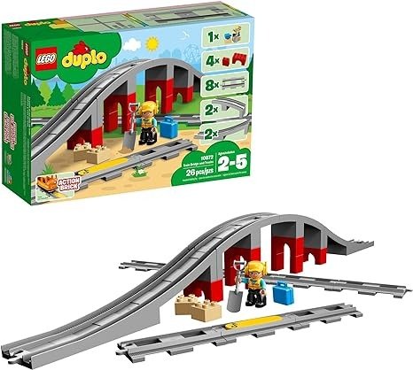 DUPLO Train Bridge and Tracks 10872 Building Blocks (26 Pieces)