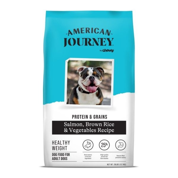 Protein & Grains Healthy Weight Salmon, Brown Rice & Vegetables Recipe Dry Dog Food, 28-lb