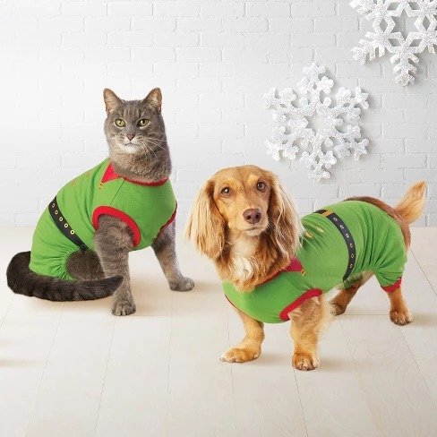 Pet Holiday Elf Pajamas - Wondershop Green