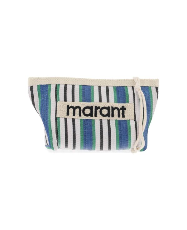 Logo Patch Striped Clutch Bag | italist, ALWAYS LIKE A SALE