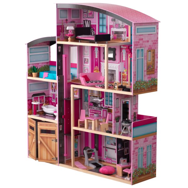 Wooden Dollhouse Shimmer Mansion for 12 Inch Dolls