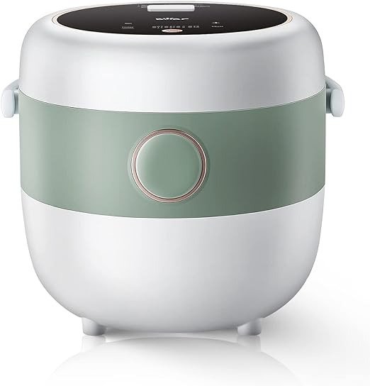 Rice Cooker 3 Cups Uncooked/6 Cups Cooked, 3D Heating and Fuzzy Logic, Healthy Nonstick Small Rice Cooker, PFAS-Free, Touch-Screen, for White/Brown Rice Quinoa Oatmeal Soup, 1.6L White