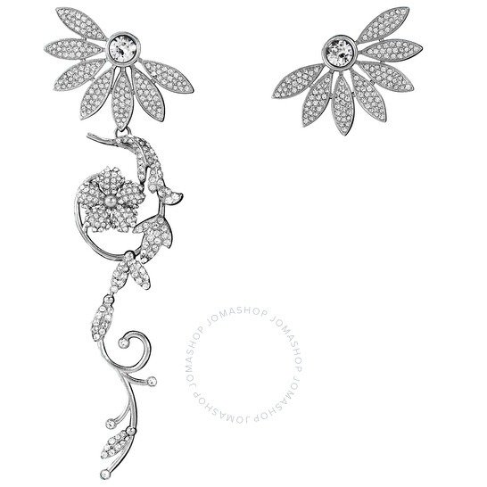 Crystal Half-daisy Drop Earring And Stud Set In Crystal