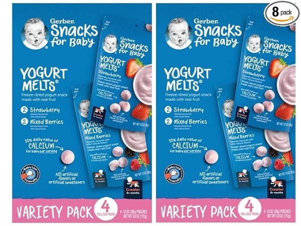 Yogurt Melts, Strawberry and Mixed Berry, 8 Count