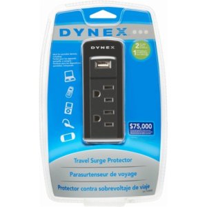 Dynex 2插座口 + 1 USB供电口 900+焦耳防浪涌插头