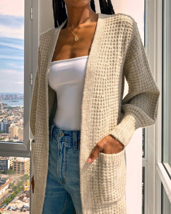 Women's Waffle Stitch Duster Cardigan | Women's 40% Off Throughout the Store | Abercrombie.com