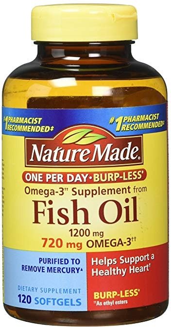 One per Day Burpless Fish Oil 1200 mg w. Omega-3 720 mg Softgels 120 Ct