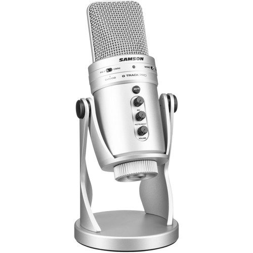 G-Track Pro USB Microphone with Built-In Audio Interface (Silver)