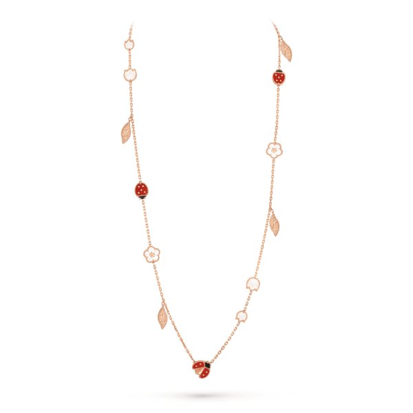 Lucky Spring long necklace, 15 motifs - VCARP7RT00 - Van Cleef & Arpels