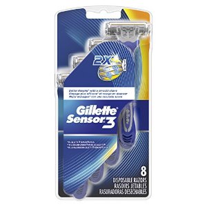 Gillette Sensor3 Men's Disposable Razor, 8 Count, Mens Razors / Blades
