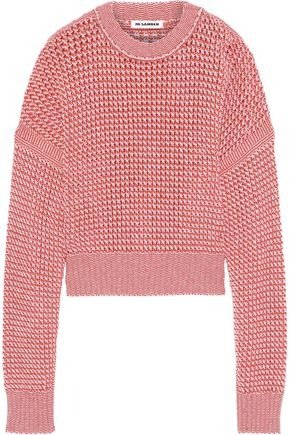 Open-knit wool and cashmere-blend sweater