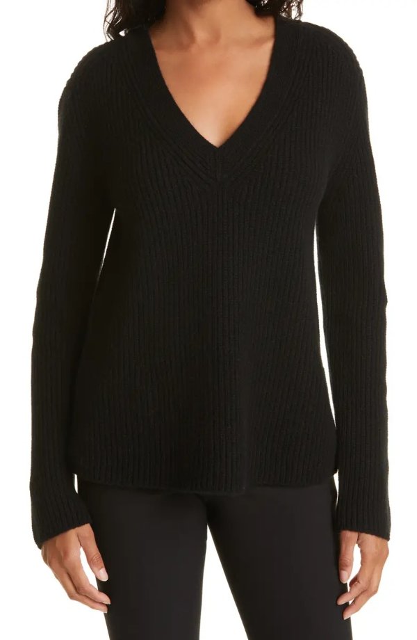 V-Neck Wool & Cashmere Sweater