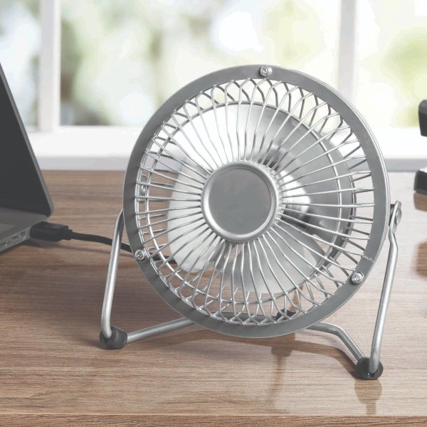 4 inch Metal Desktop Fan, Pearl Blush