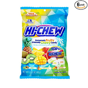 Hi-Chew Sensationally Chewy Japanese Fruit Candy, Tropical Mix, 3.53 Ounce (Pack of 6)