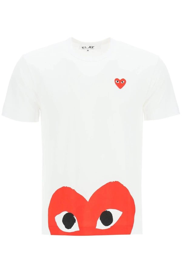 T-shirt with heart logo patch Comme Des Garcons Play