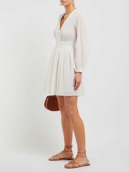 Dot-textured plisse mini dress | Zimmermann | MATCHESFASHION.COM US