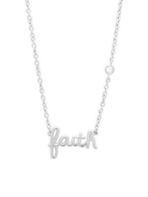 Faith Diamond and Sterling Silver Pendant Necklace
