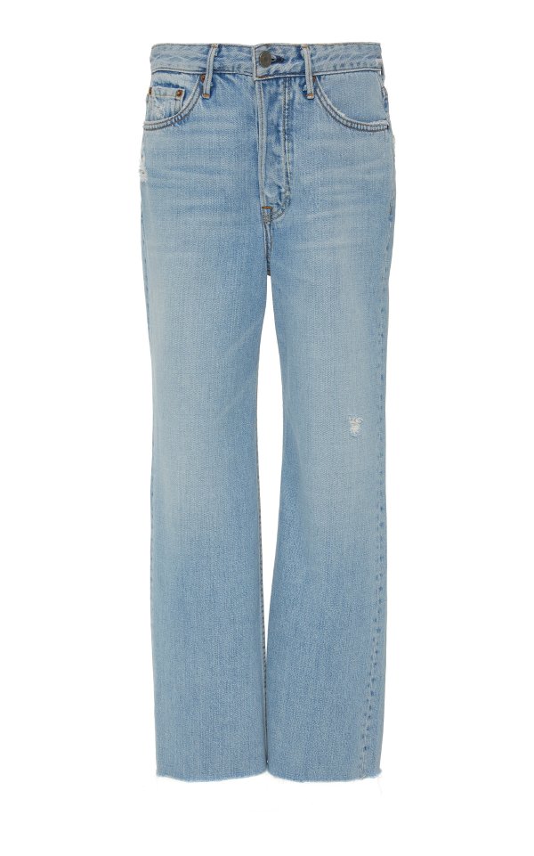 Bobbi Cropped High-Rise Straight-Leg Jeans